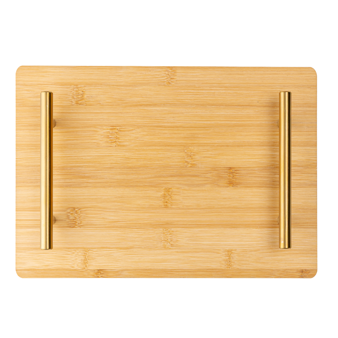 Seattle bamboo tray with handle Gold 30cm