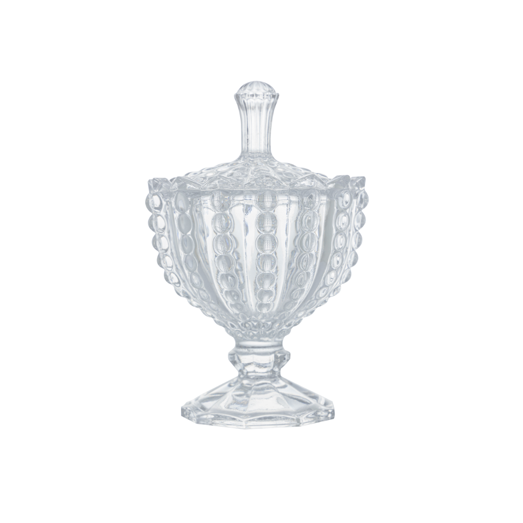 Mini Candy jar footed of Crystal Bolhas 9,5cm