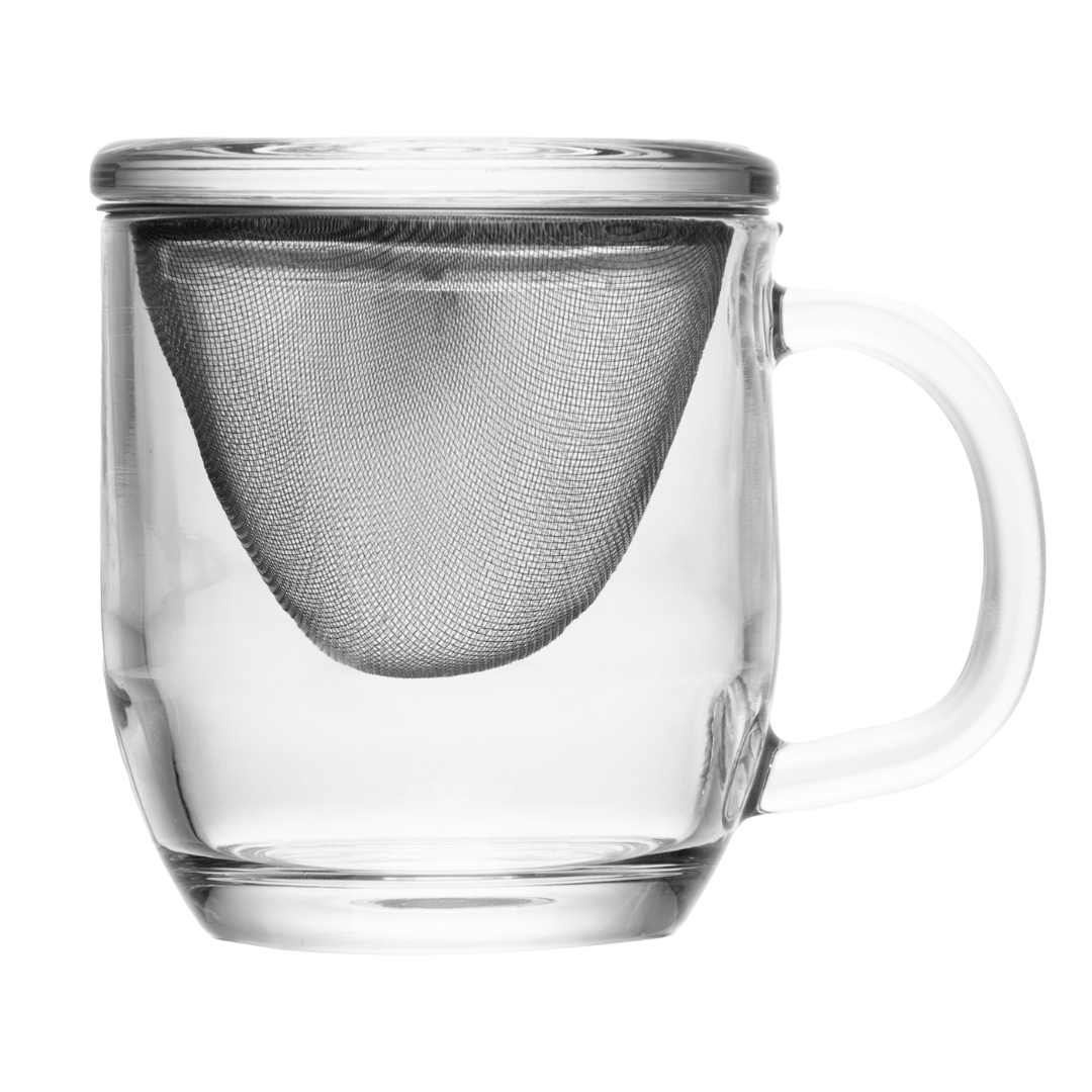 Glass mug with diffuser and Lid 330ml