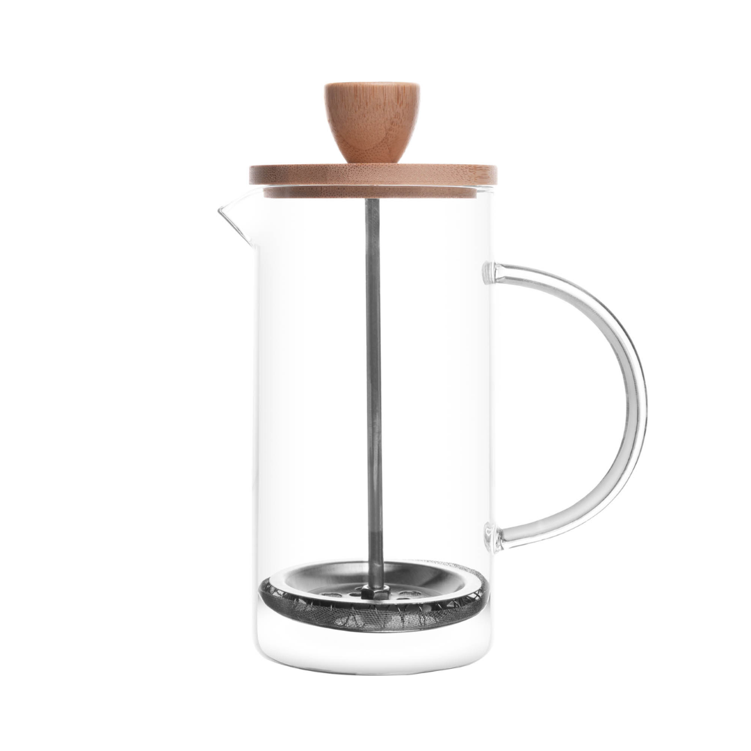 French press of Glass with lid of Bamboo 400ml