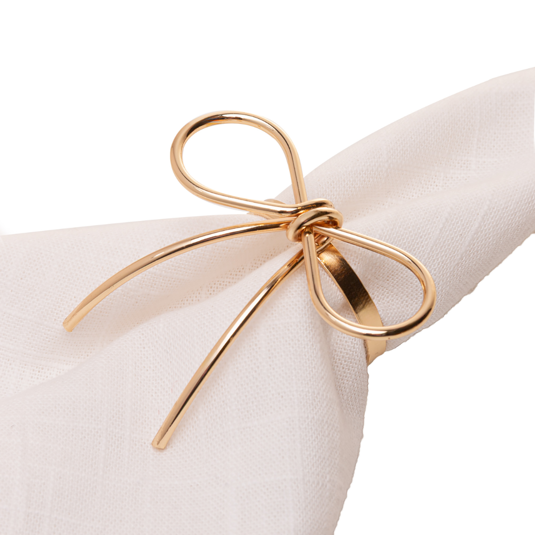 4 Napkin rings Laço in metal Gold