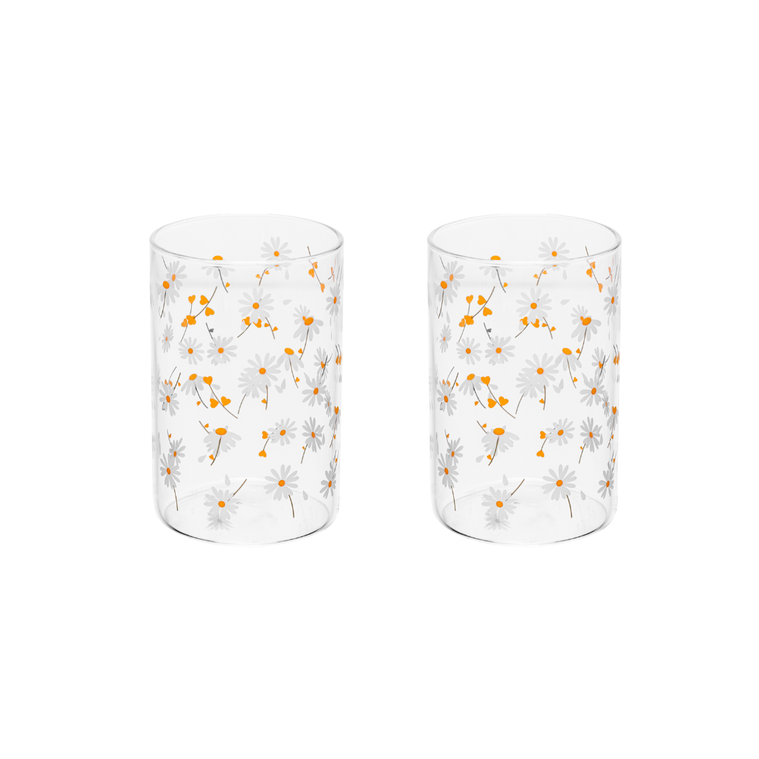 Set 2 Glasses in borosilicate glass Sunflower 280ml