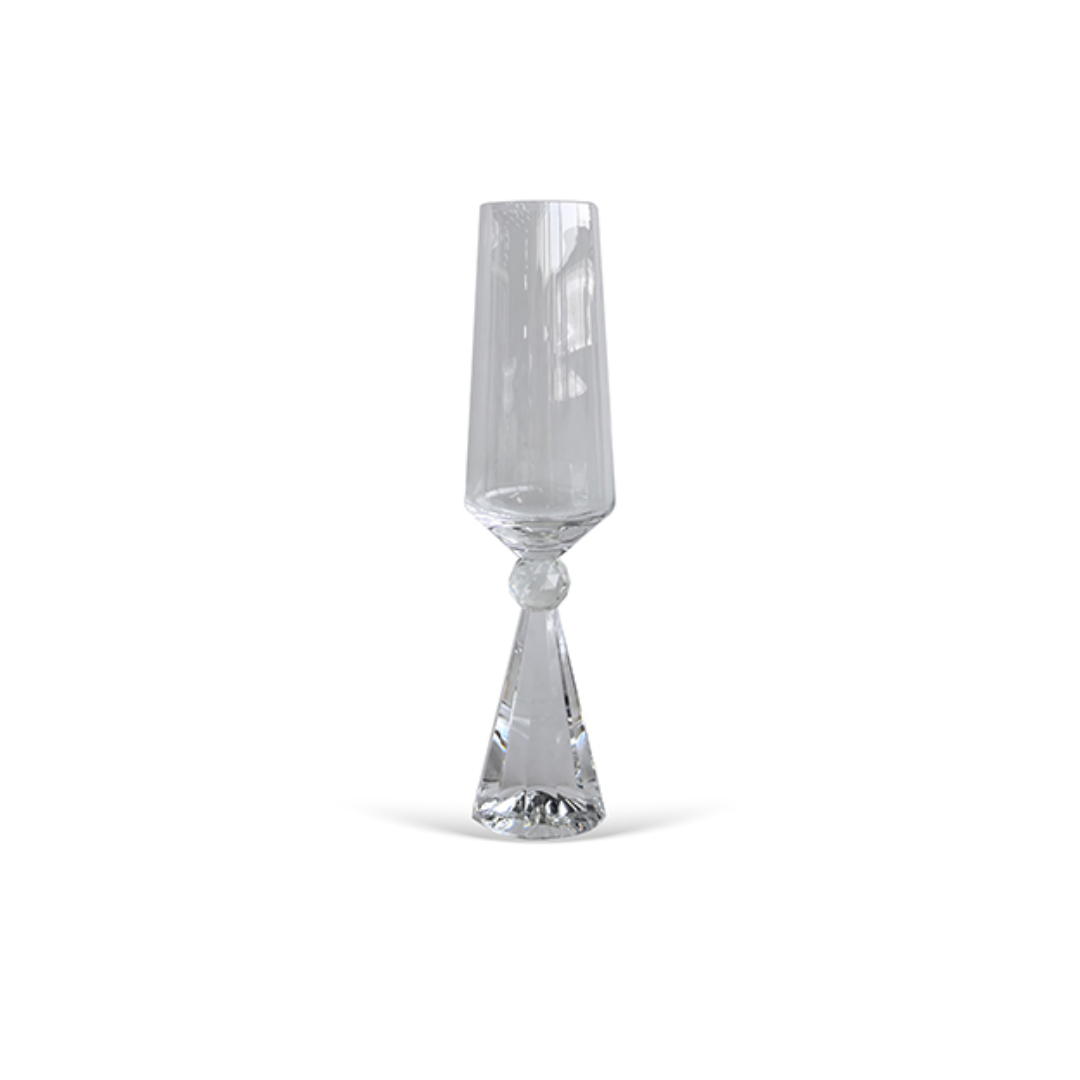 Set of 6 wine glasses Crystal base for champagne Clear