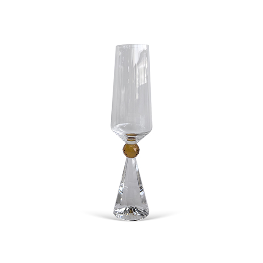 Set of 6 wine glasses Crystal base for champagne Amber 305ml