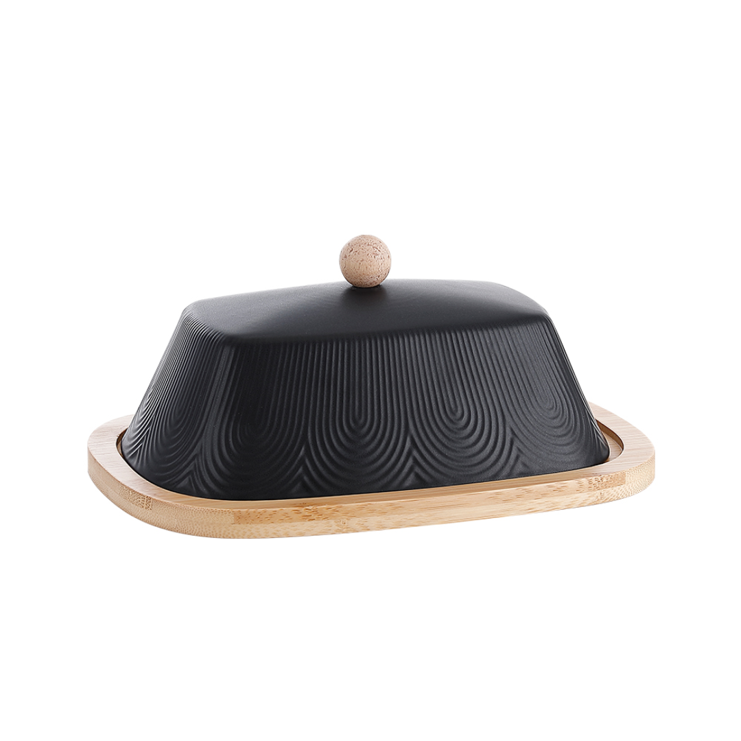 Ceramic butter dish Oasis Black 21cm