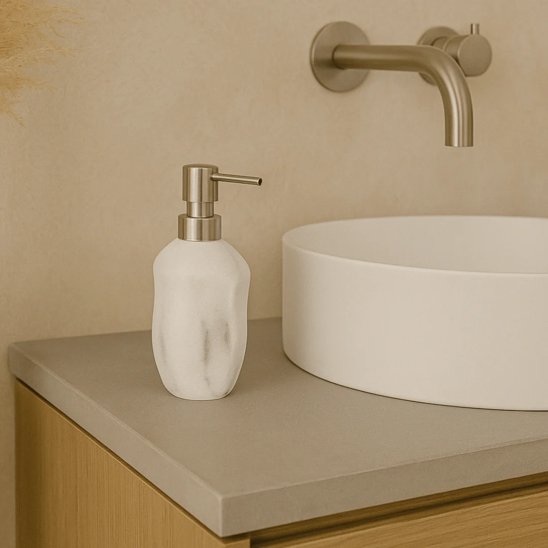 Kit Toothbrush holder and Liquid soap dispenser Marble