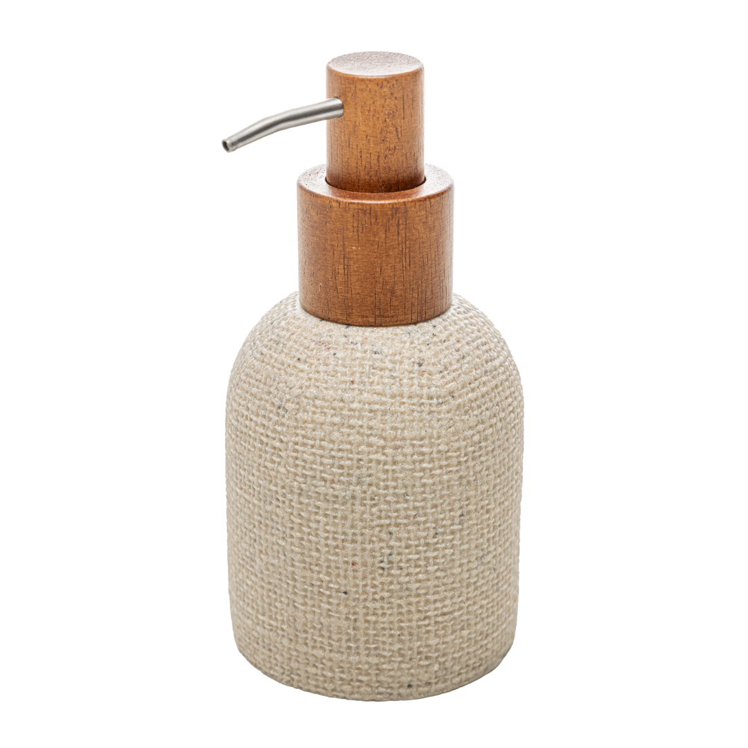 Liquid soap dispenser in polyresin Linen Beige 250ml
