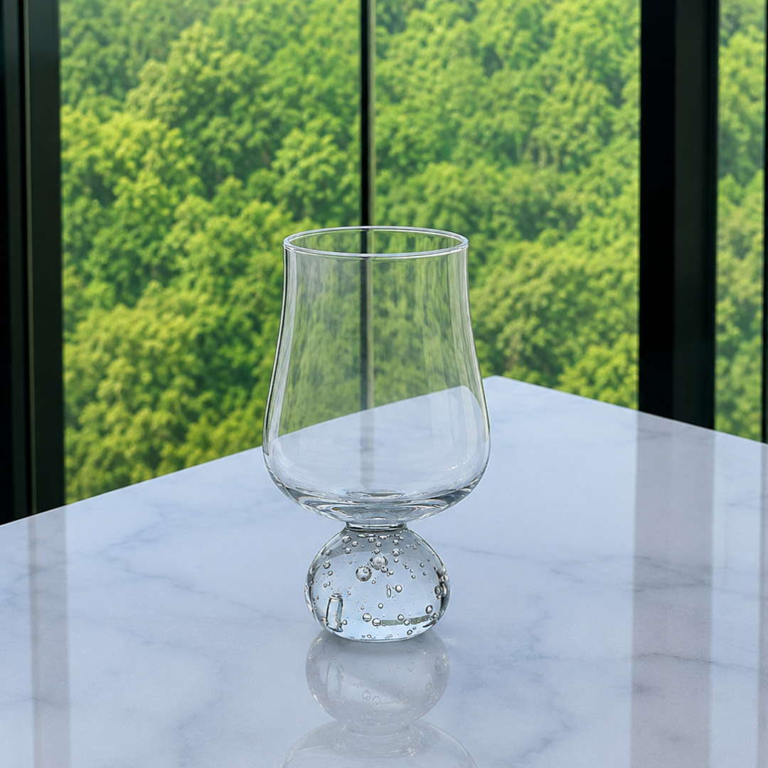 Set of 6 wine glasses Sphere base for wine Clear 440ml