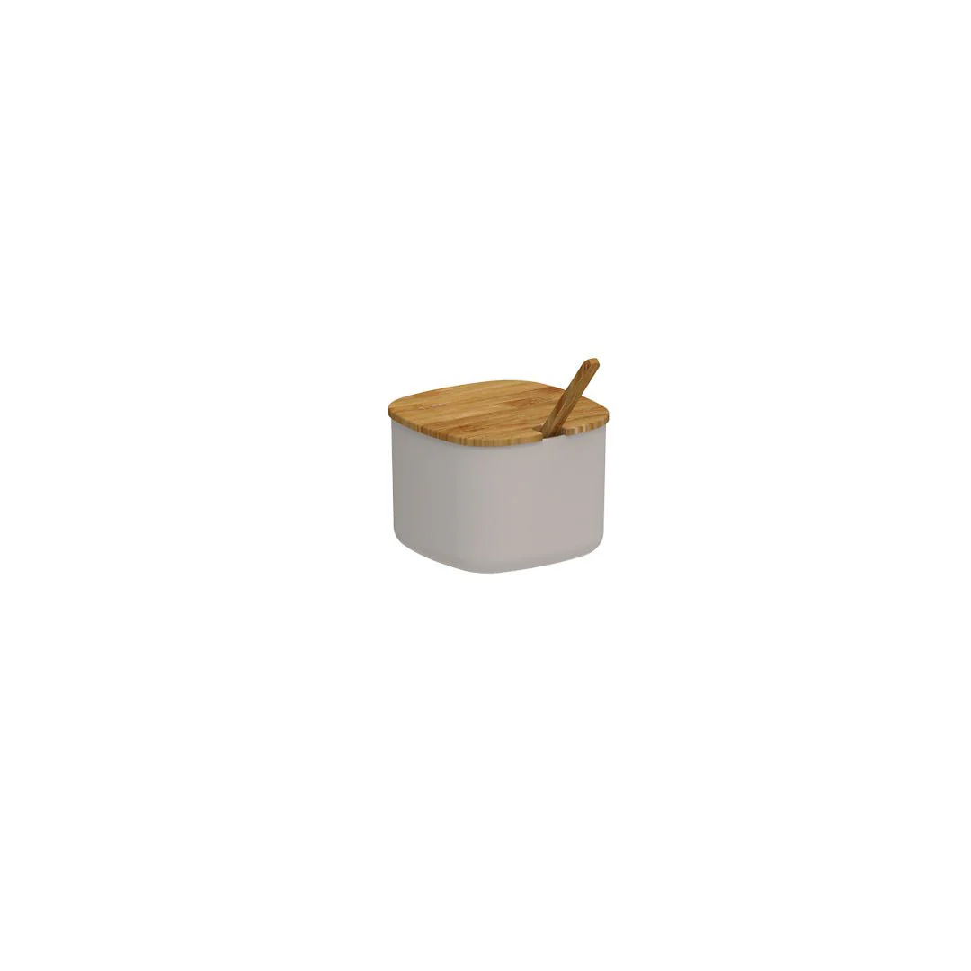 Sugar bowl Lume Beige with lid of Bamboo 200ml