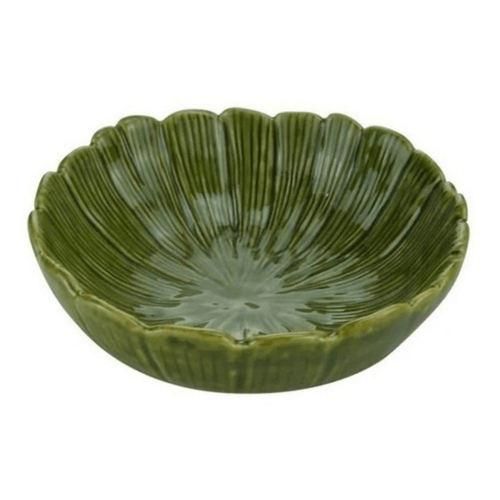 Ceramic centerpiece Leaf Folha of Banana Green 20cm