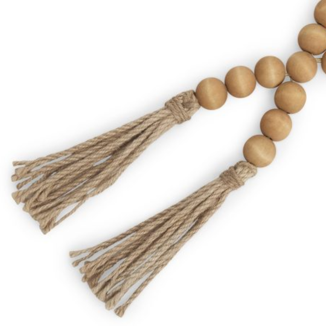 Decorative garland of Wood and Jute Brown 52,5cm