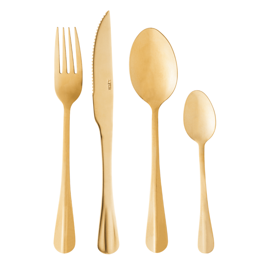 Flatware set Gold Stainless steel 24 Pieces