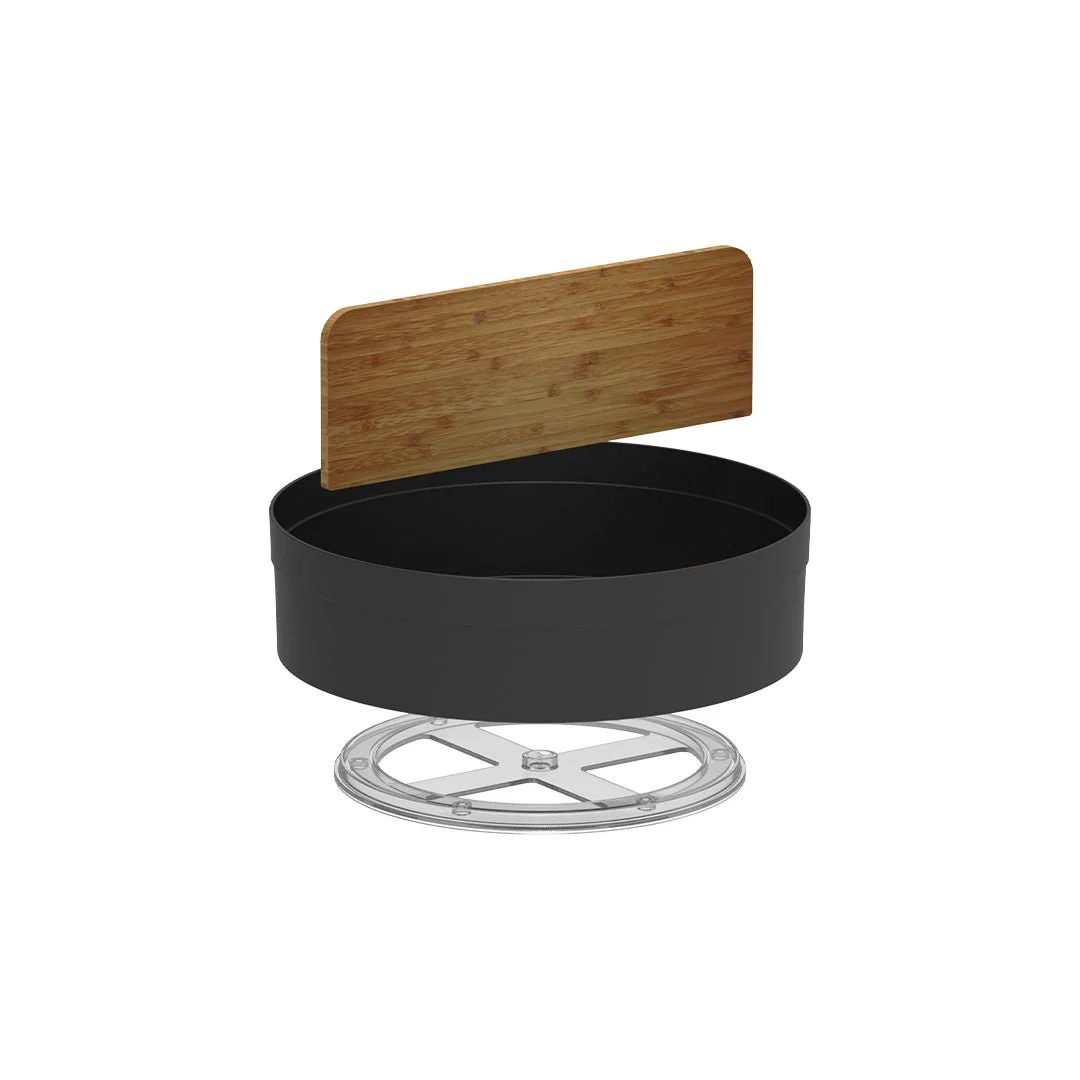 Rotating organizer Lume with Divisória of Bamboo Black 25,5cm