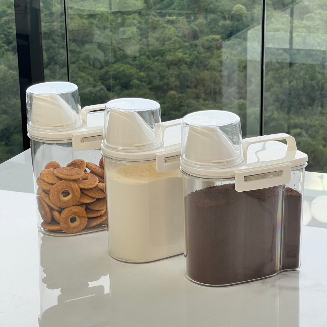 Airtight container with measuring cup P 1,5 Liters Ela Decora