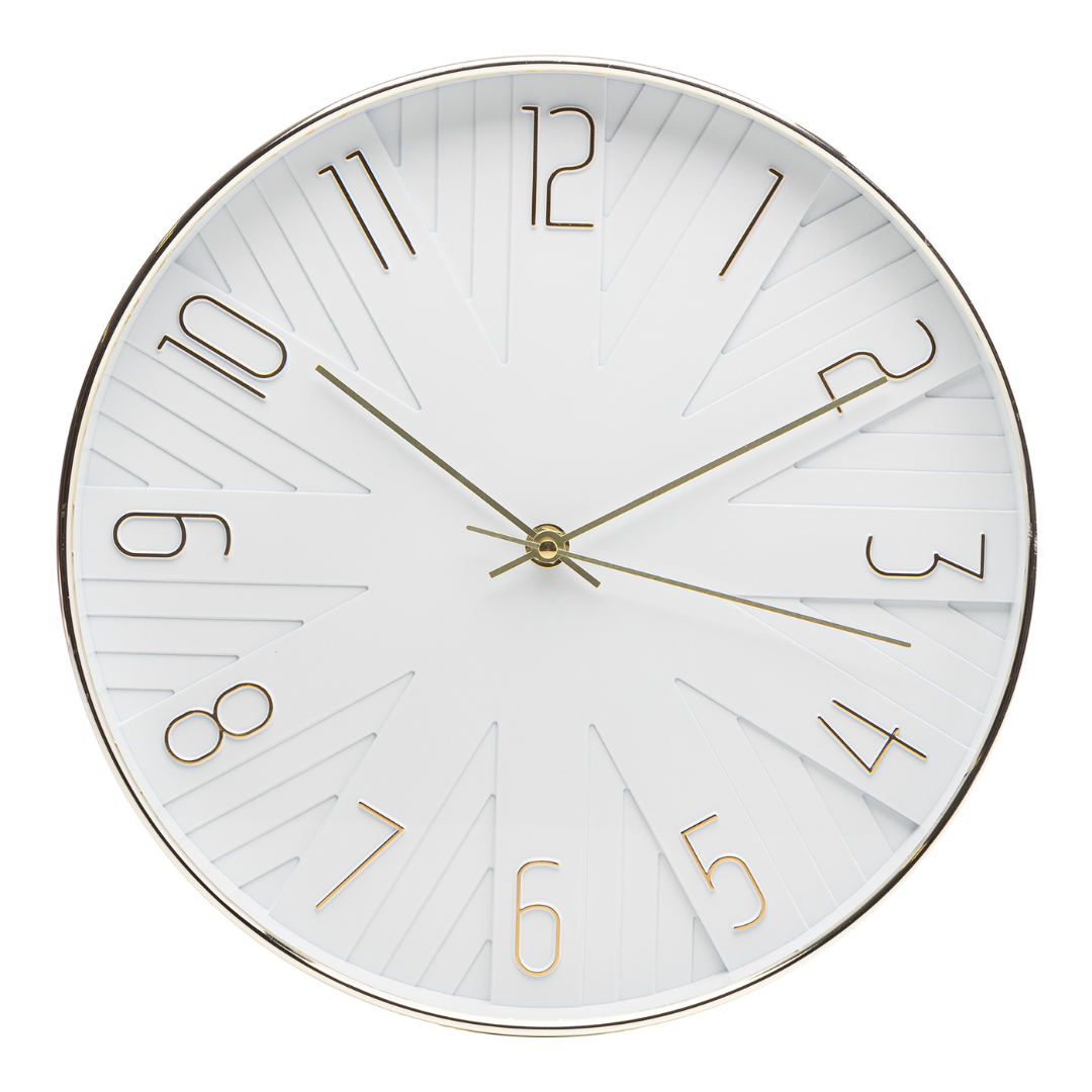 Wall clock Plastic Modern White 30,5cm
