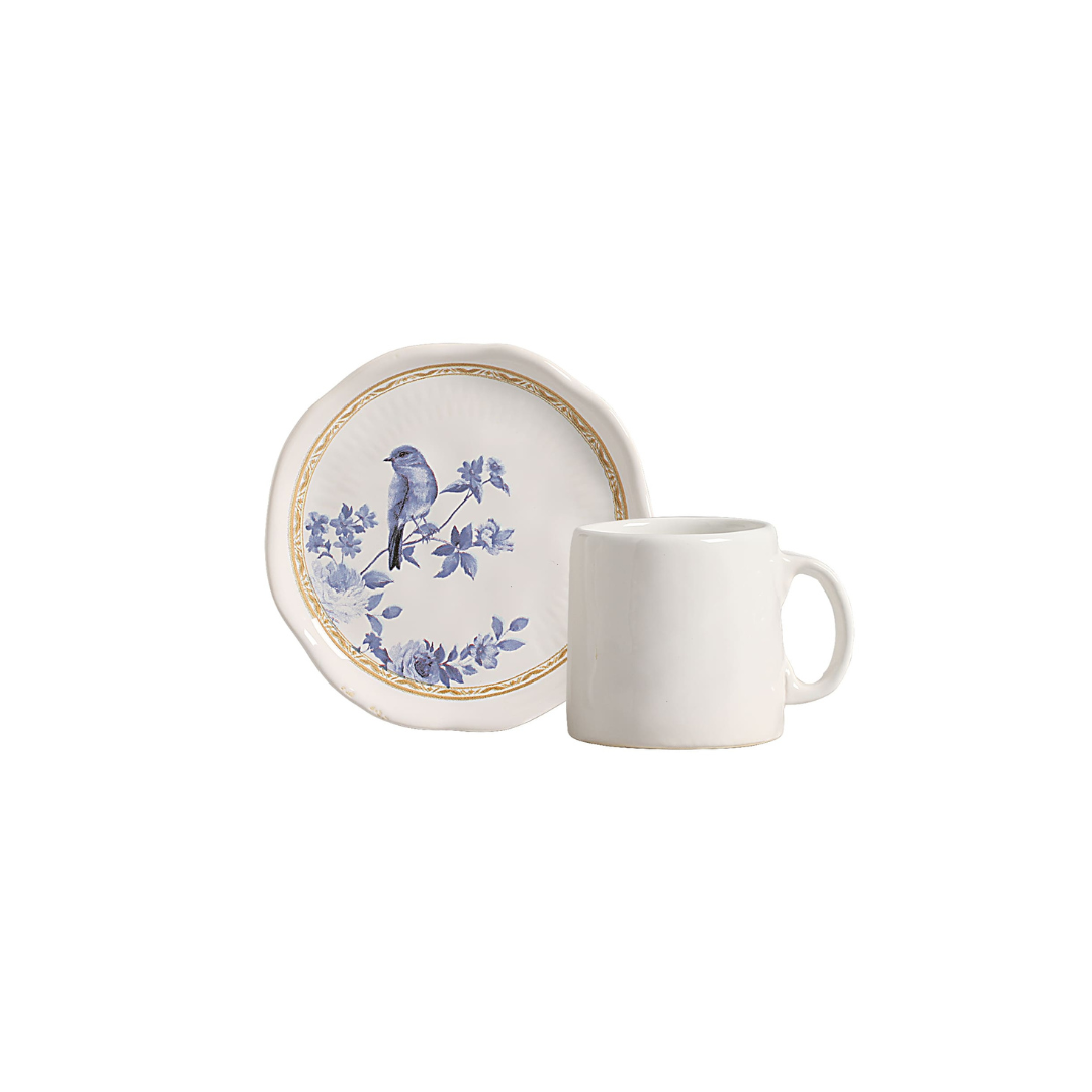 Set of 6 cups of Coffee with saucer Iris Blue 100ml