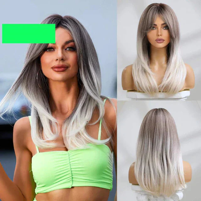 Peruca wig tamanho médio orgânica fibra premium