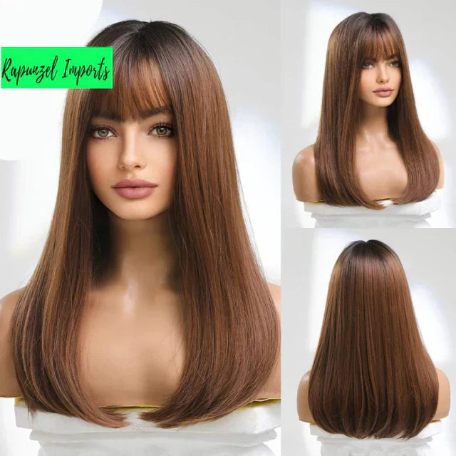 Peruca wig tamanho médio orgânica fibra premium