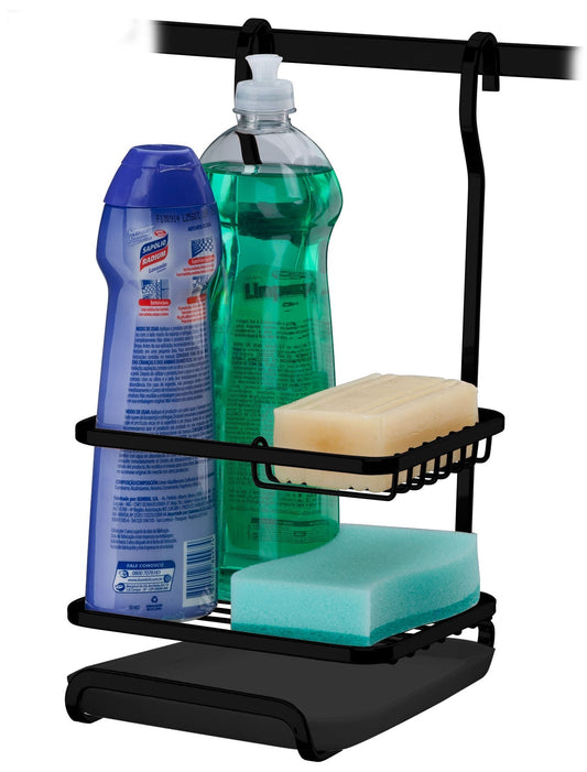 Soap holder, Detergent And Sponge For Barra Matte black Black line