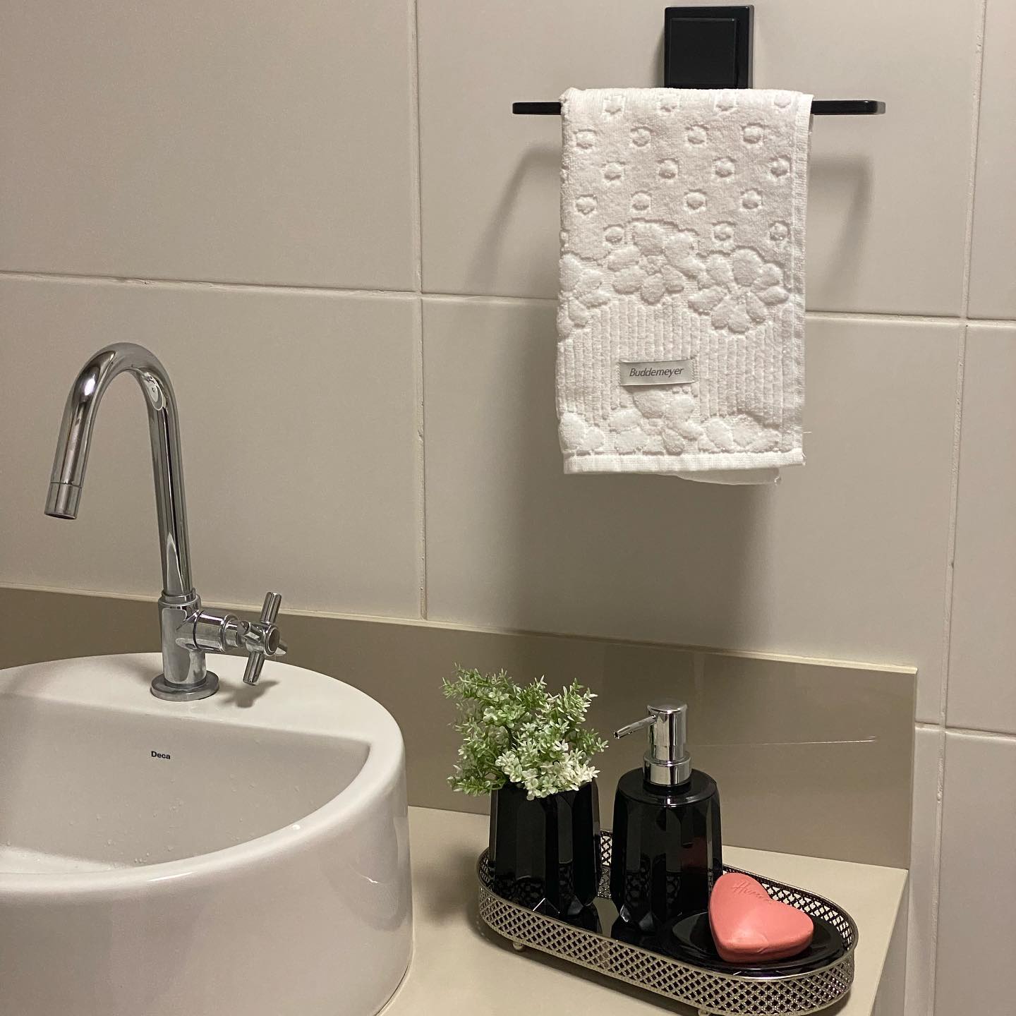 Bathroom set Set Banho Fold Black 3 Pieces