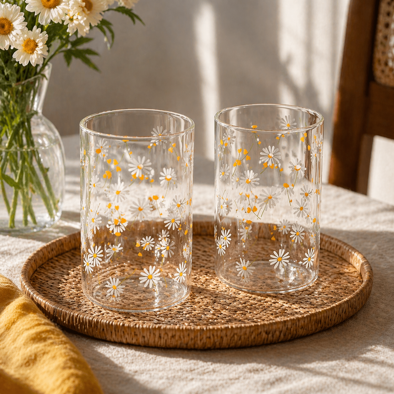 Set 2 Glasses in borosilicate glass Sunflower 280ml