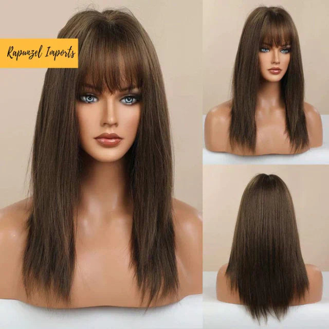 Peruca wig tamanho médio orgânica fibra premium