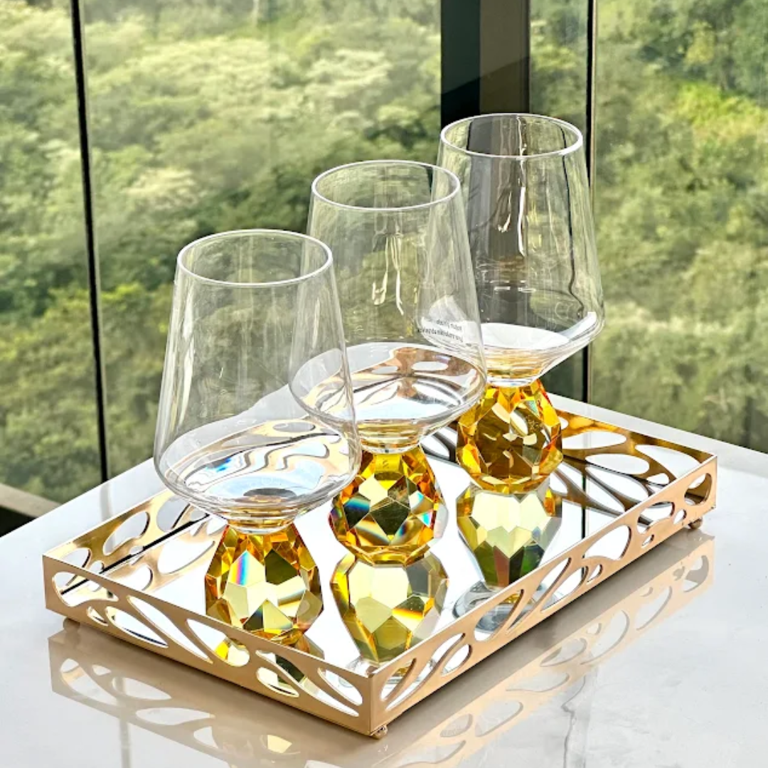 Wine glass of Glass for wine with base Diamond Amber 500ml
