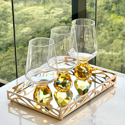 Wine glass of Glass for wine with base Diamond Amber 500ml