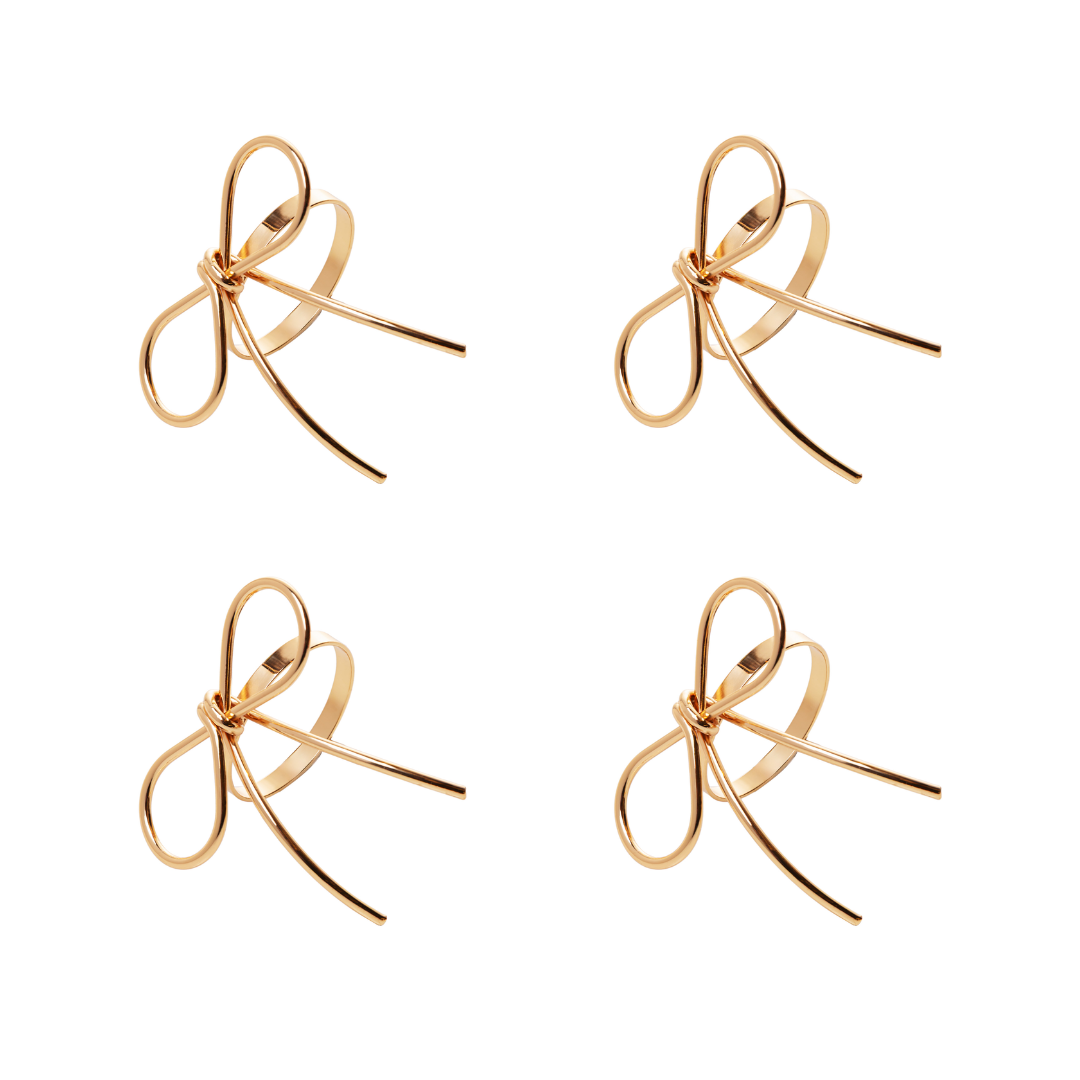 4 Napkin rings Laço in metal Gold