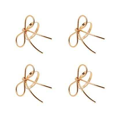 4 Napkin rings Laço in metal Gold