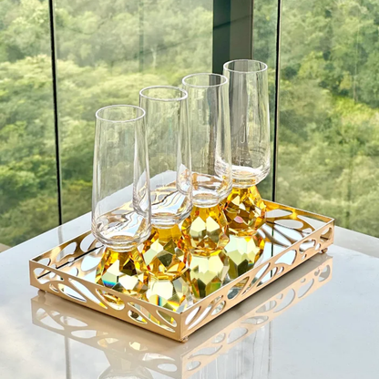 Champagne glass with base Diamond Amber 250ml