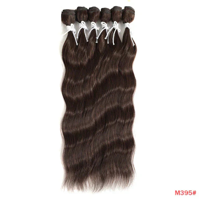 Cabelo ondulado para entrelace orgânico com 6 unidades