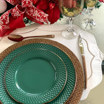 Set of Placemat Cotton Bordado White and beige 47x37cm - 2 Pieces