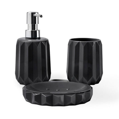 Bathroom set Set Banho Fold Black 3 Pieces