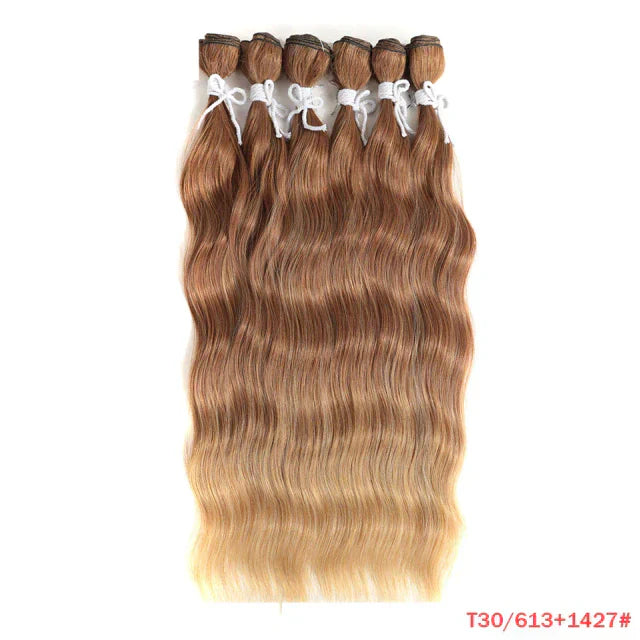 Cabelo ondulado para entrelace orgânico com 6 unidades
