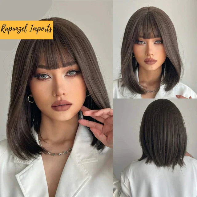 Peruca wig tamanho médio orgânica fibra premium