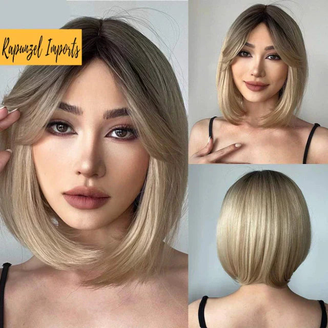 Peruca wig tamanho médio orgânica fibra premium