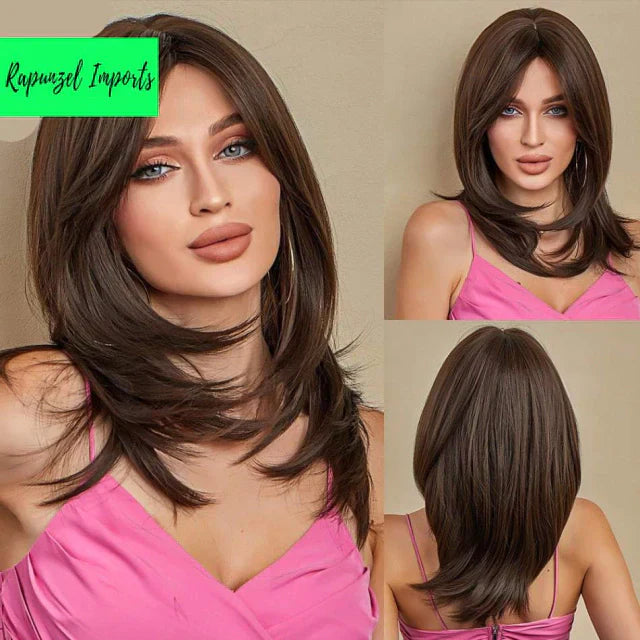 Peruca wig tamanho médio orgânica fibra premium