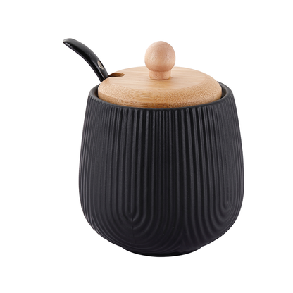 Sugar bowl with spoon Oasis of Ceramic Black 360ml