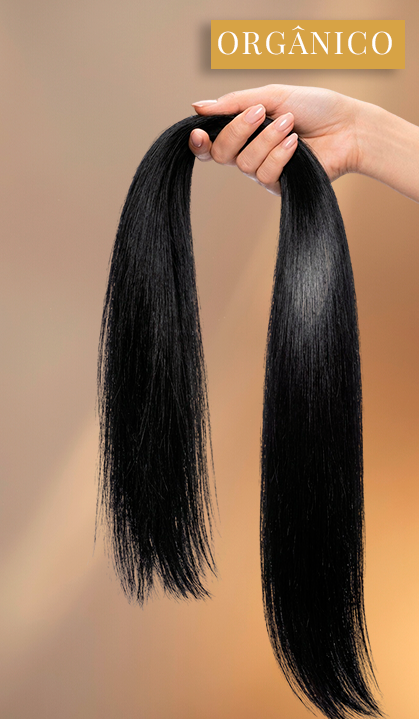 Aplique orgânico preto liso fio invisível e tic tac