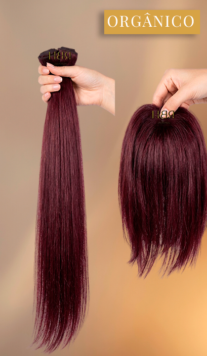 Aplique orgânico vermelho marsala liso tic tac e fio invisível