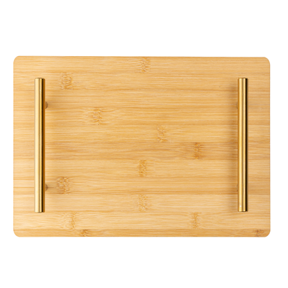 Seattle bamboo tray with handle Gold 30cm