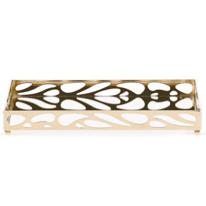 Metal tray Mirrored Leaf Gold 27cm