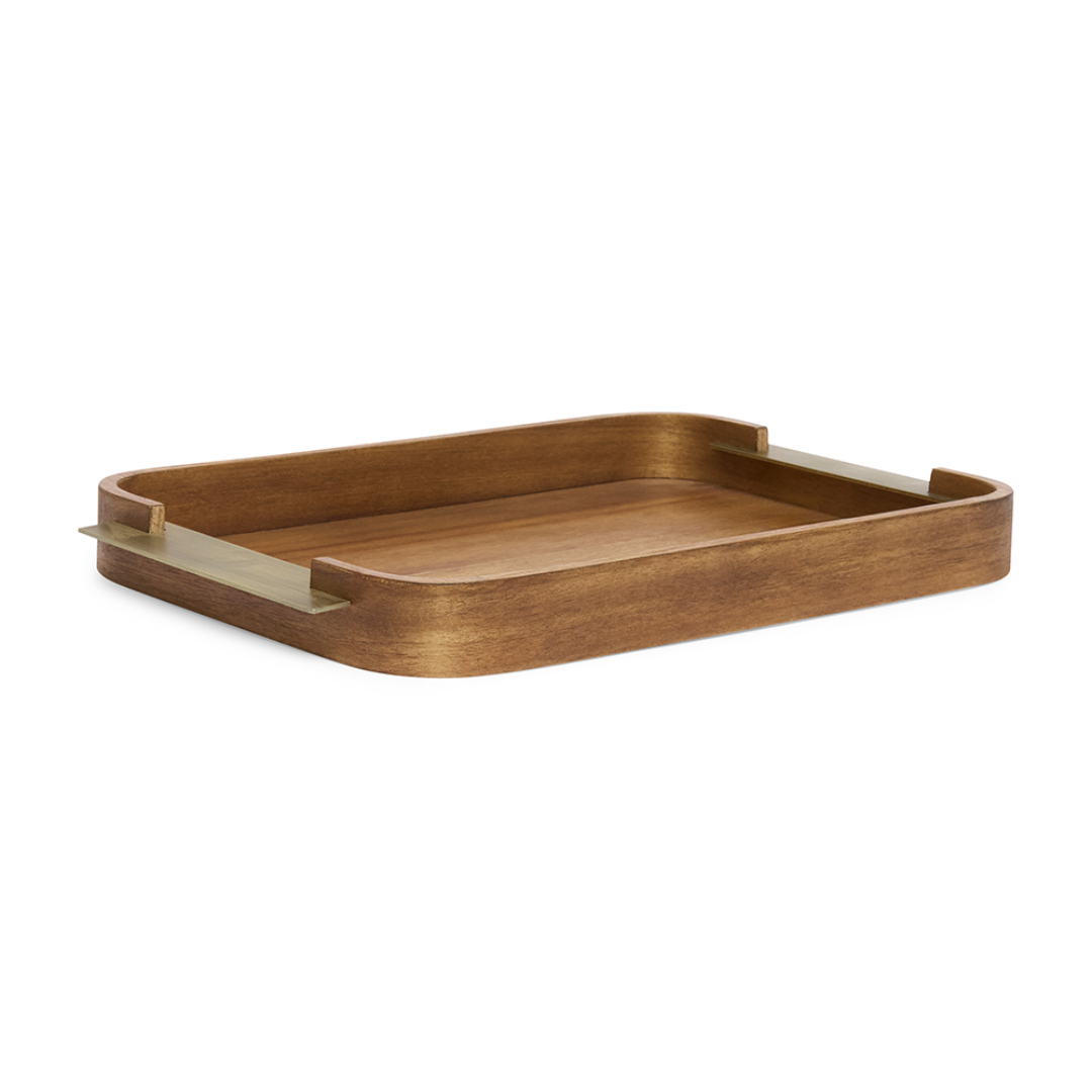 Tray in MDF and metal Brown 45,5cm G