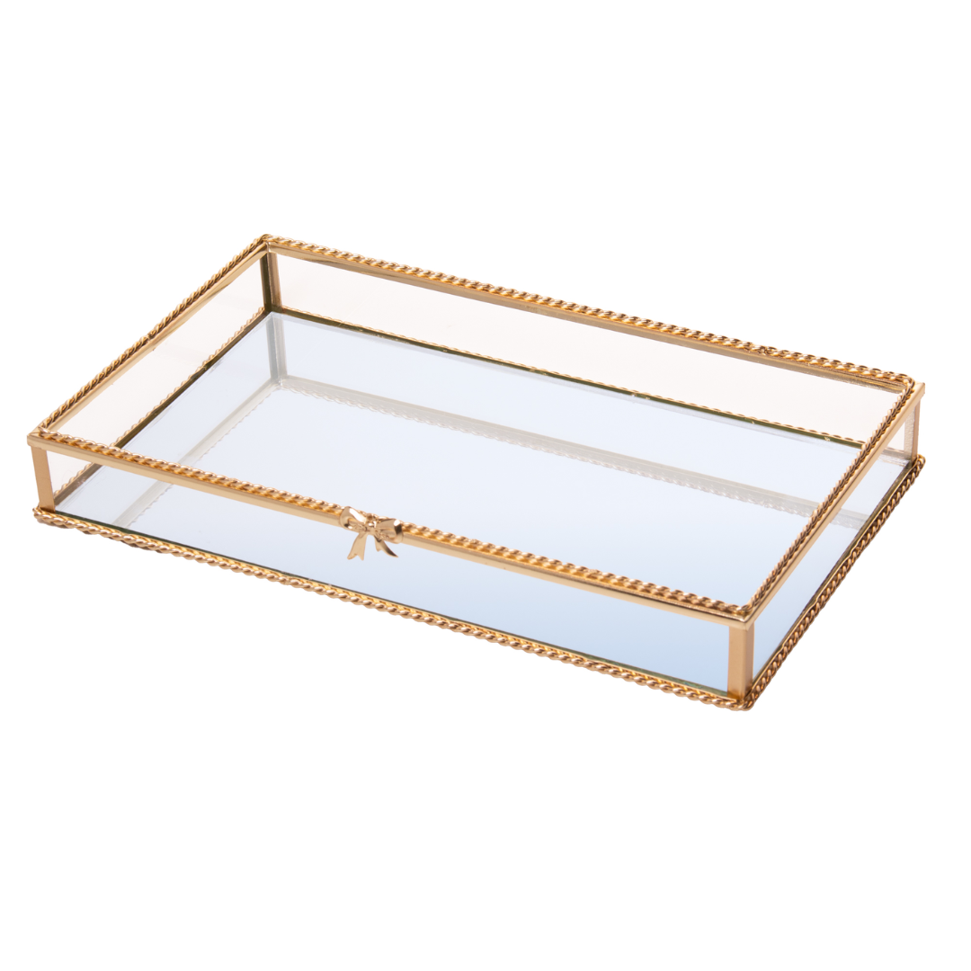 Tray Mirage in metal Mirrored Gold 24cm