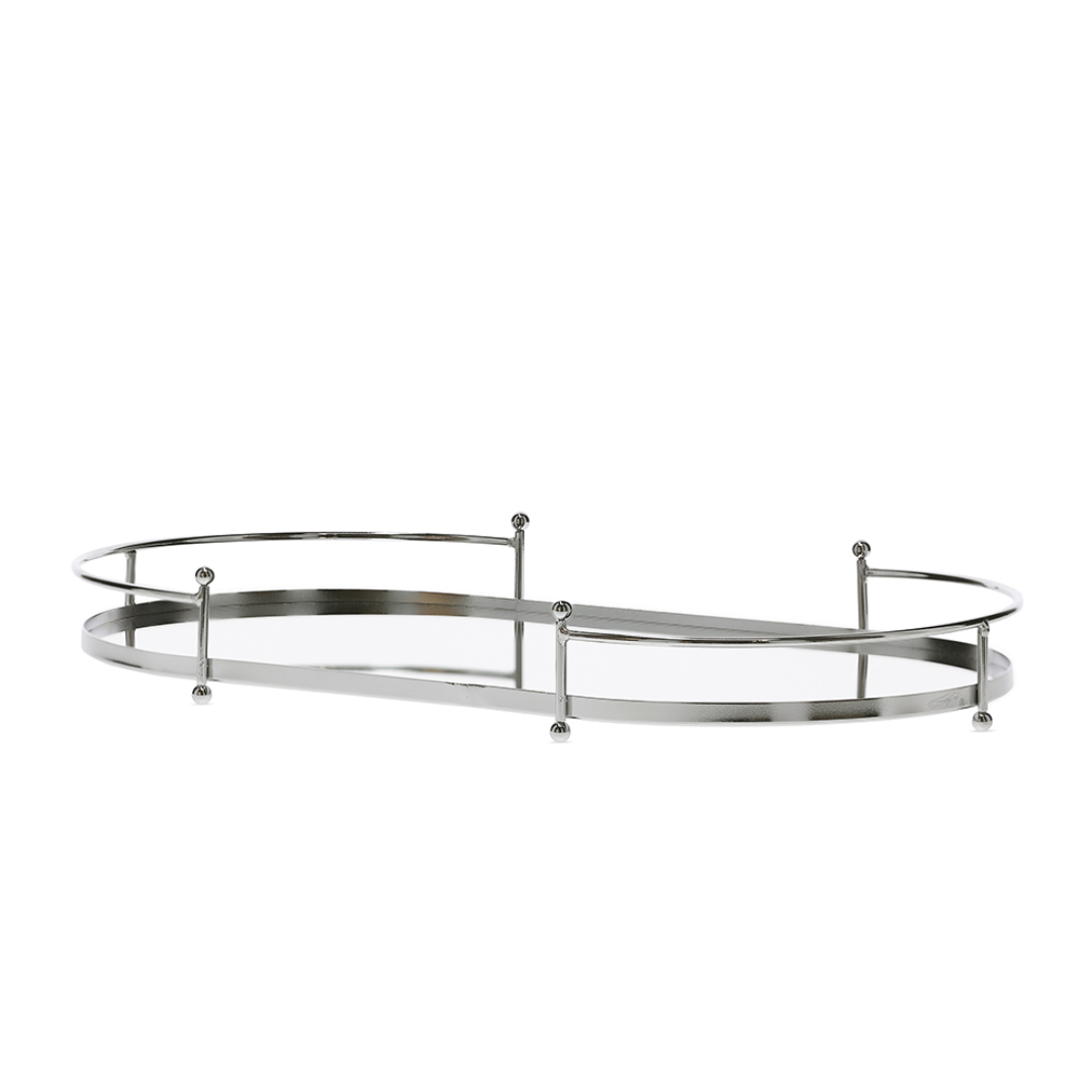 Oval tray in metal Mirrored 41cm