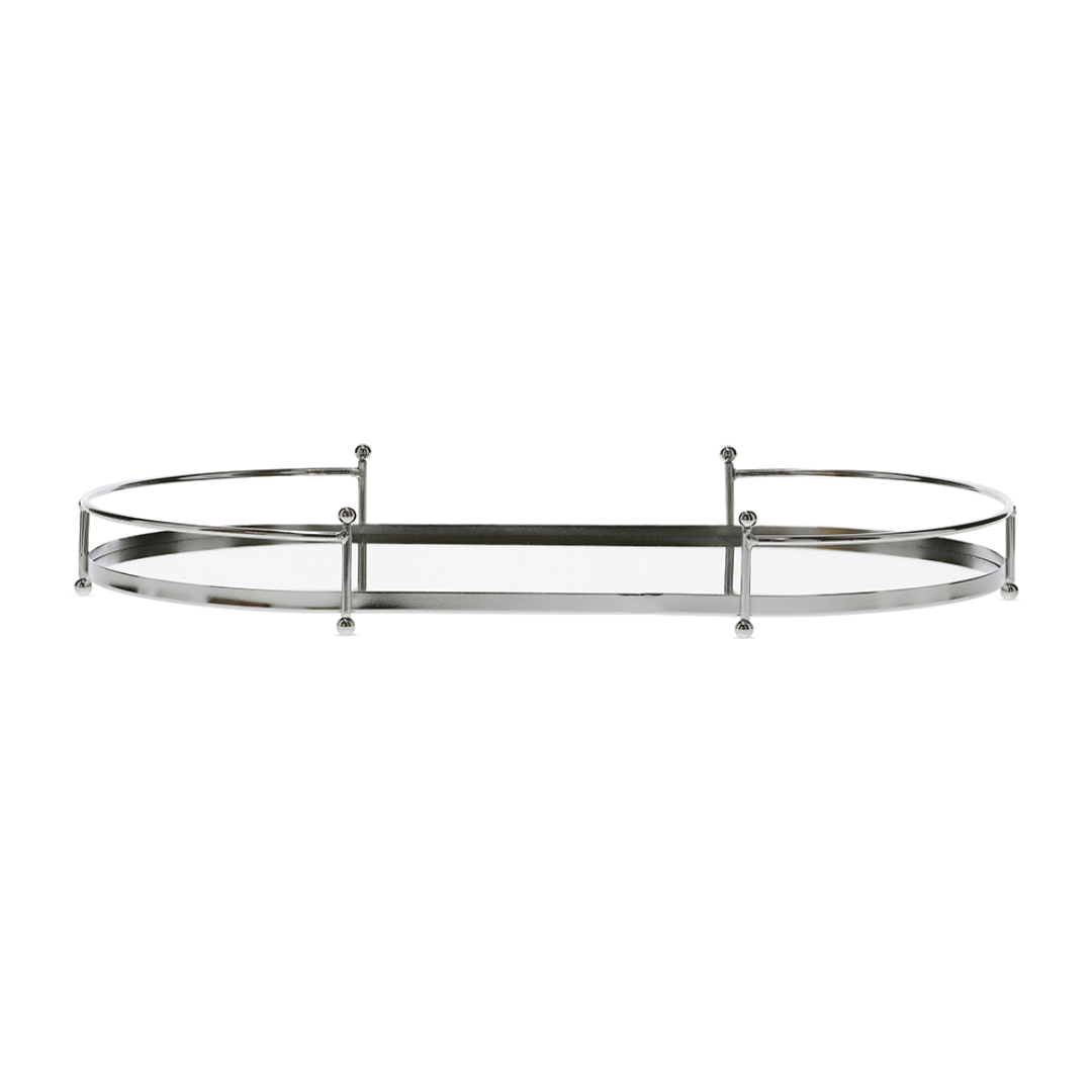 Oval tray in metal Mirrored 41cm