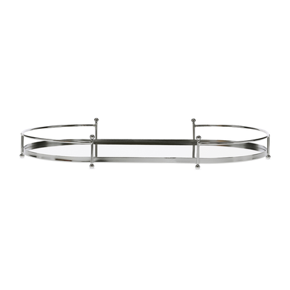 Oval tray in metal Mirrored 41cm