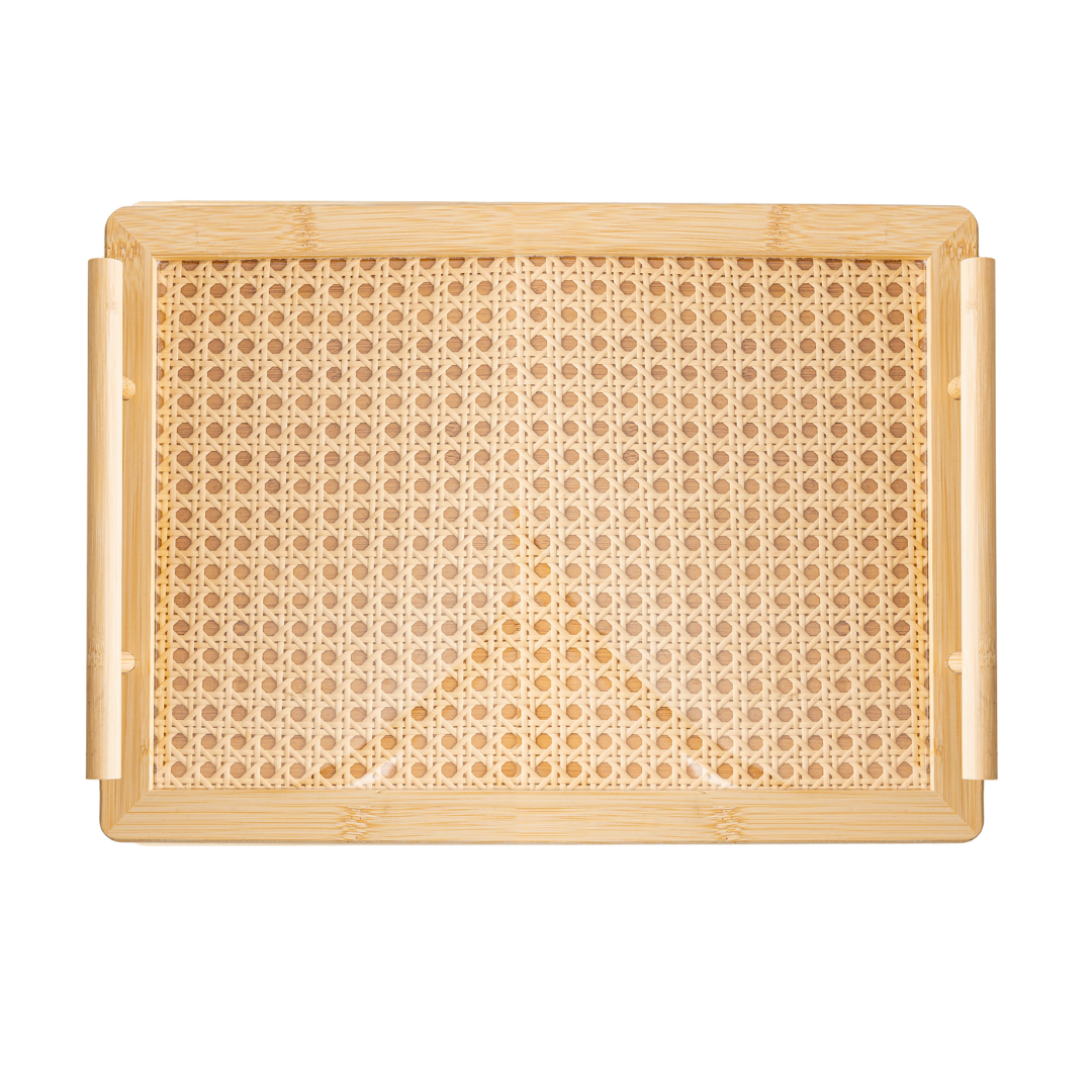 Rectangular tray with handles and Fundo of Lattice 39cm