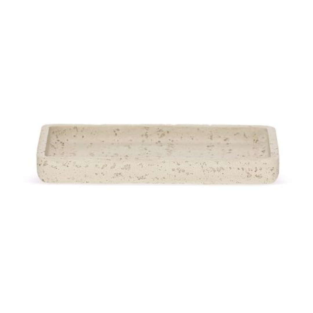 Rectangular tray in polyresin White 19,5cm